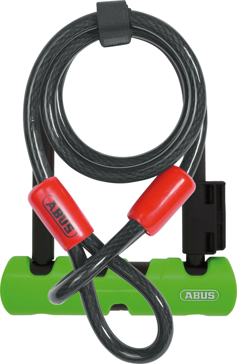 Load image into Gallery viewer, green ABUS Ultra 410 mini with cobra cable

