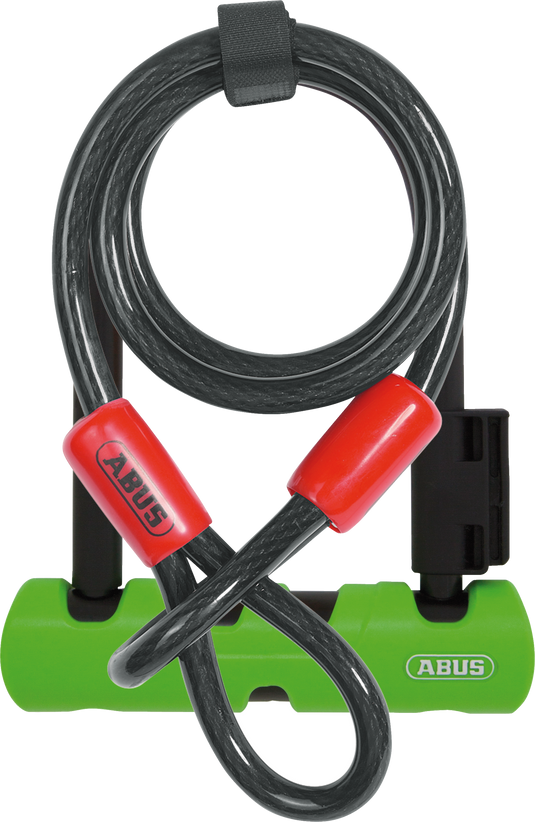 green ABUS Ultra 410 mini with cobra cable