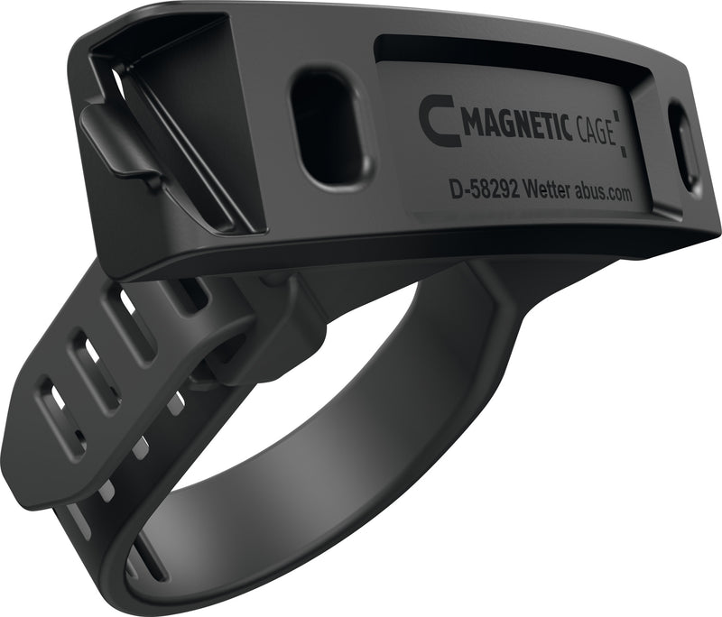 Load image into Gallery viewer, bracket with Black magnetic cage with visible branding on a white background
