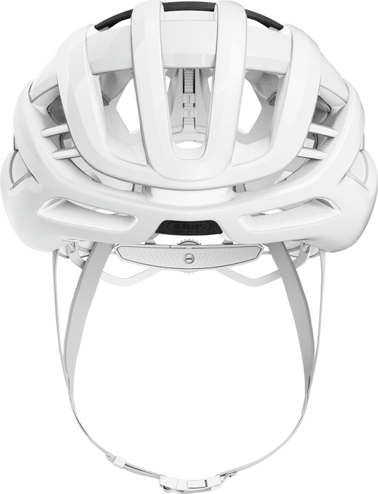 White bicycle helmet on a white background