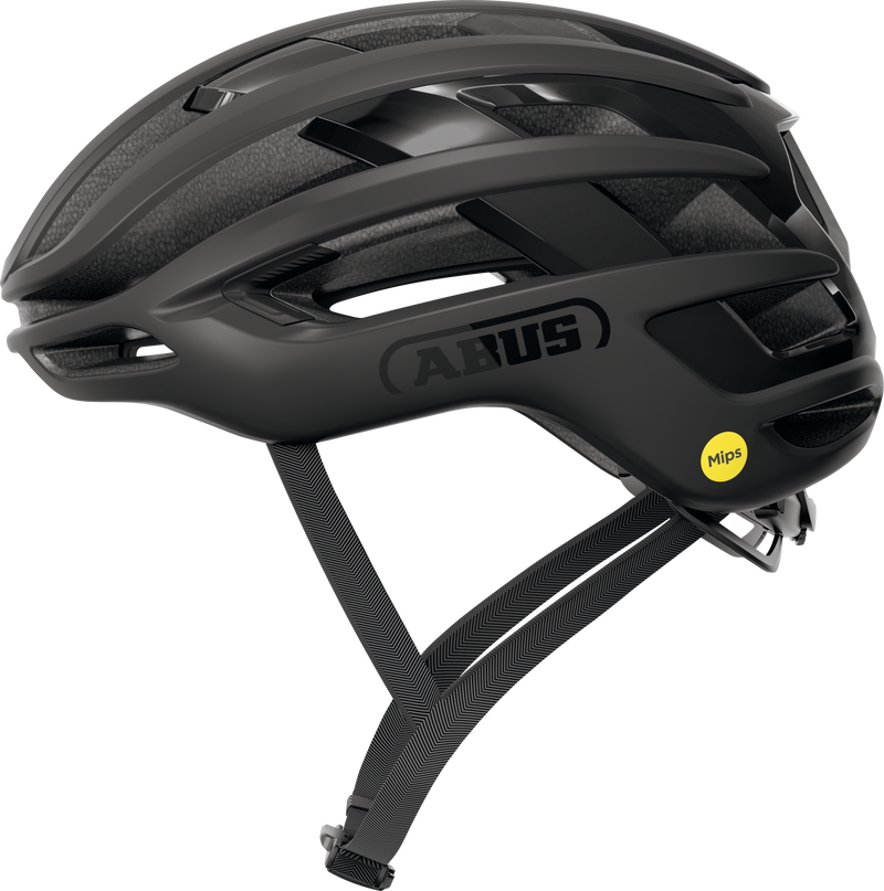 Load image into Gallery viewer, side view of Black bicycle helmet with visible brand logo on a white background.#color_velvet black
