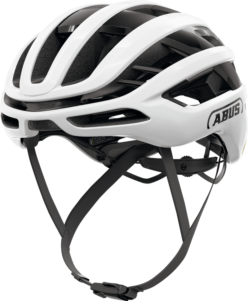 Load image into Gallery viewer, White bicycle helmet with black accents on a white background.#color_shiny white
