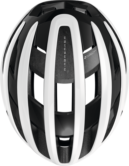 Black and white helmet with 'Specialized' branding on a white background.