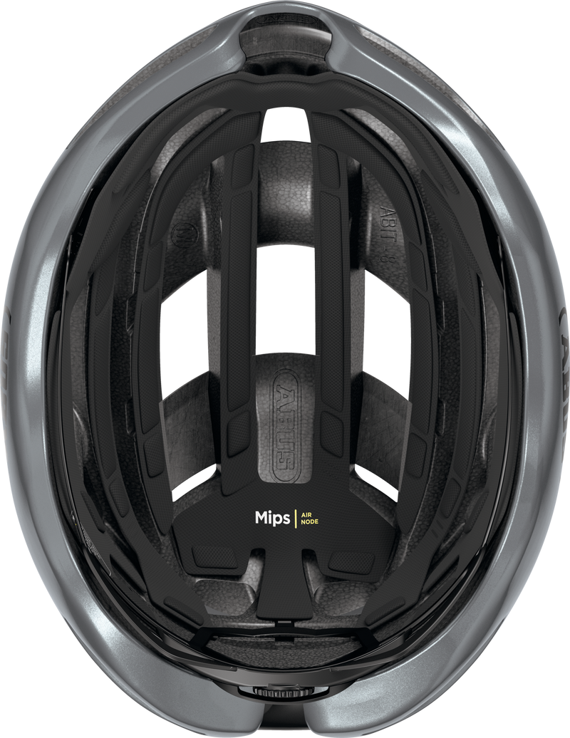 Load image into Gallery viewer, inside view of grey helmet with MIPS technology on a white background.#color_graphite silver
