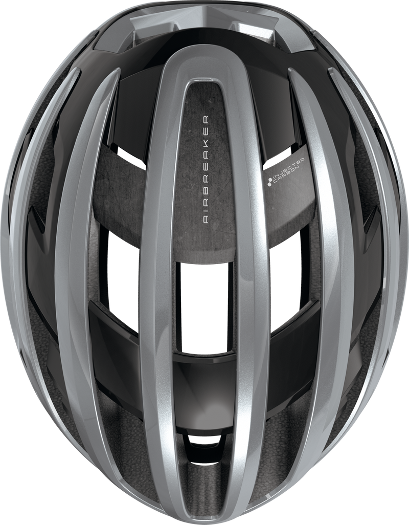 Load image into Gallery viewer, Gray bicycle helmet with a sleek design on a white background.#color_graphite silver
