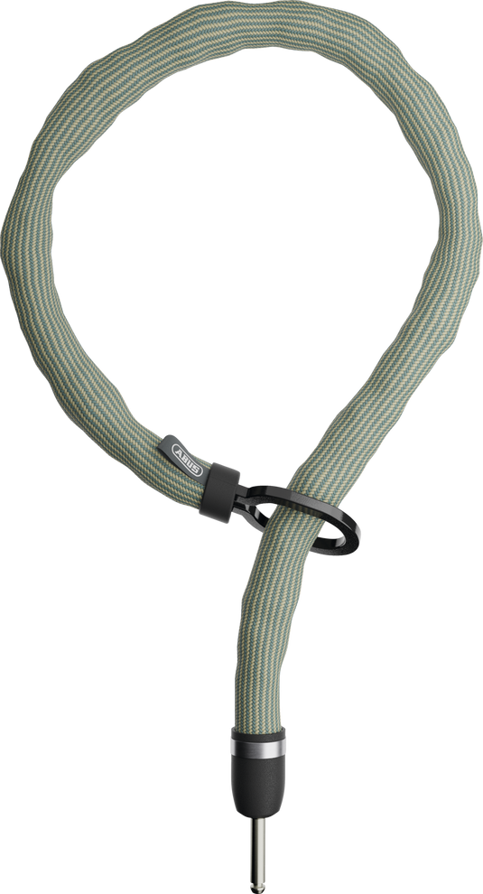 Green ABUS adapter chain on a white background