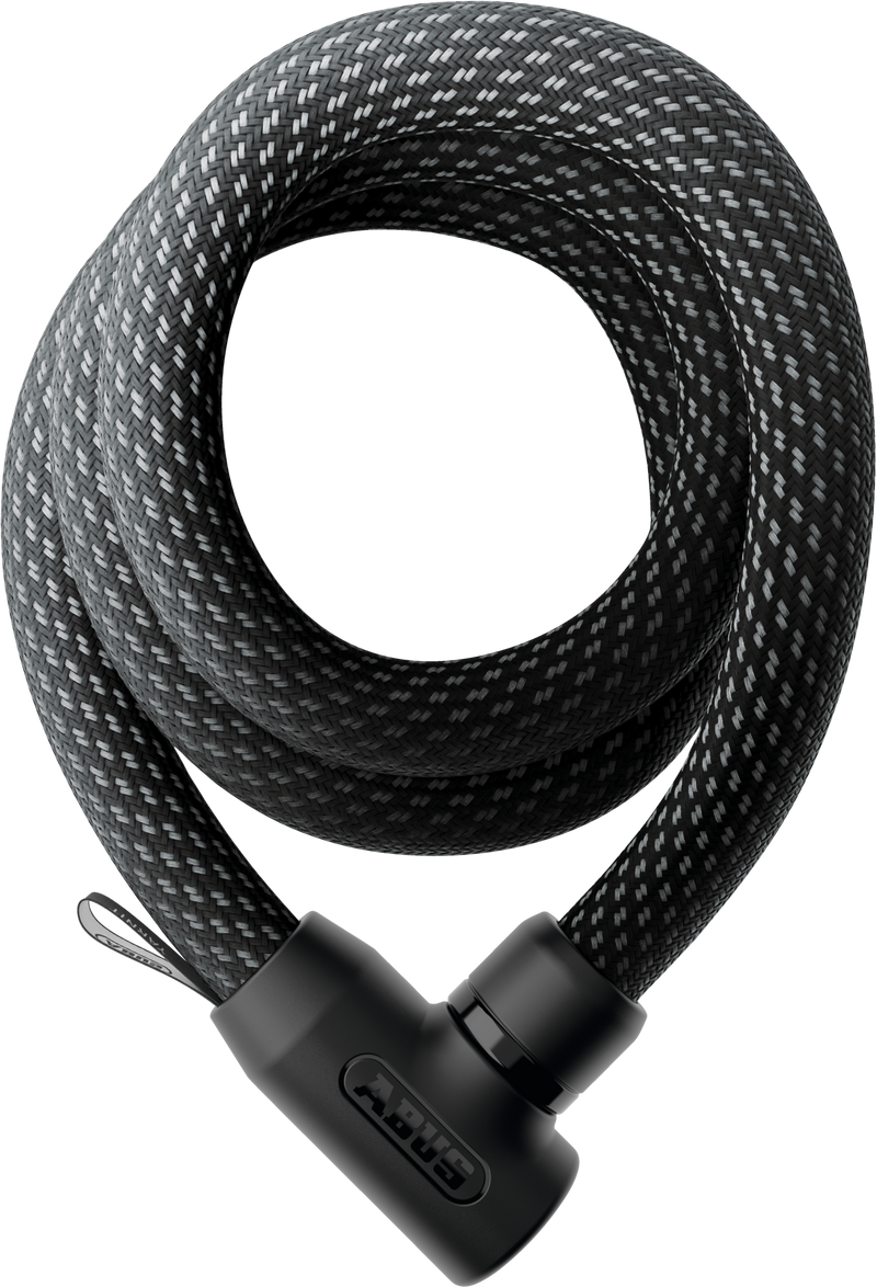 Load image into Gallery viewer, Black braided bicycle lock on a white background #size_140cm
