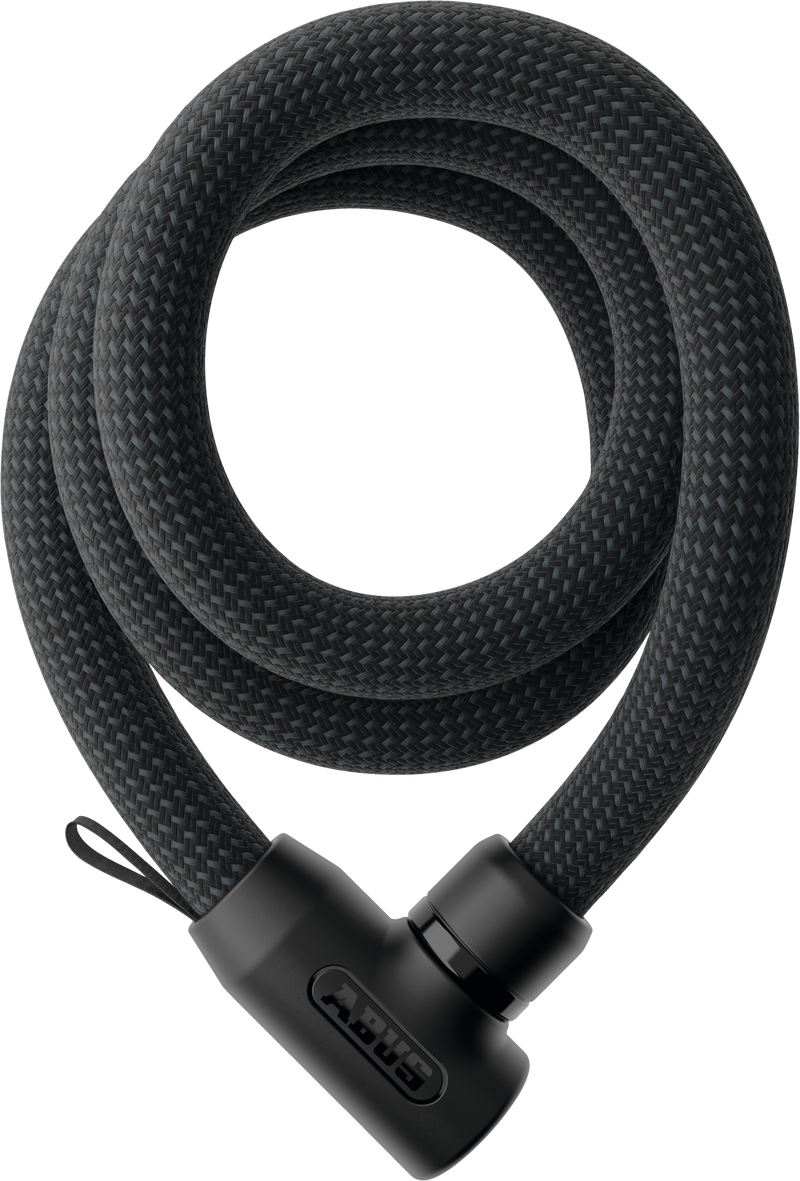 Load image into Gallery viewer, Black braided bicycle lock on a white background #size_140cm
