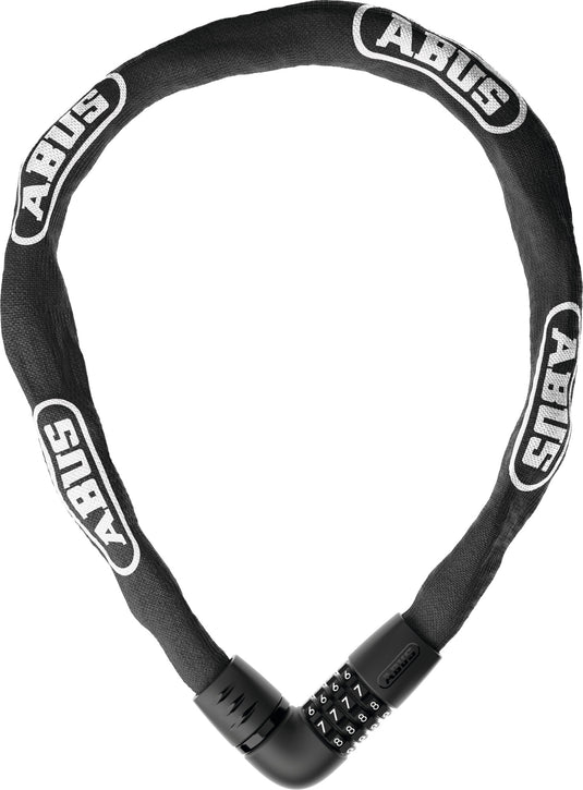 Black ABUS chain lock on a white background