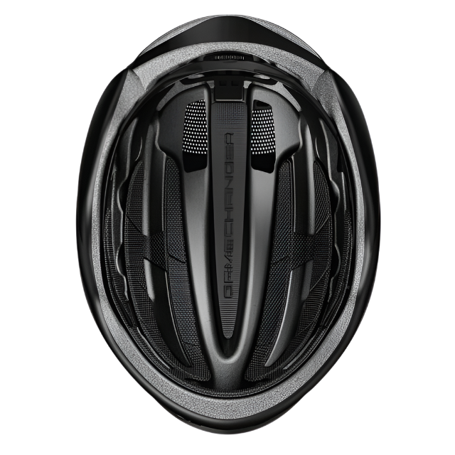 Load image into Gallery viewer, underside view of velvet black ABUS GameChanger 2.0 helmet #Color_Velvet Black
