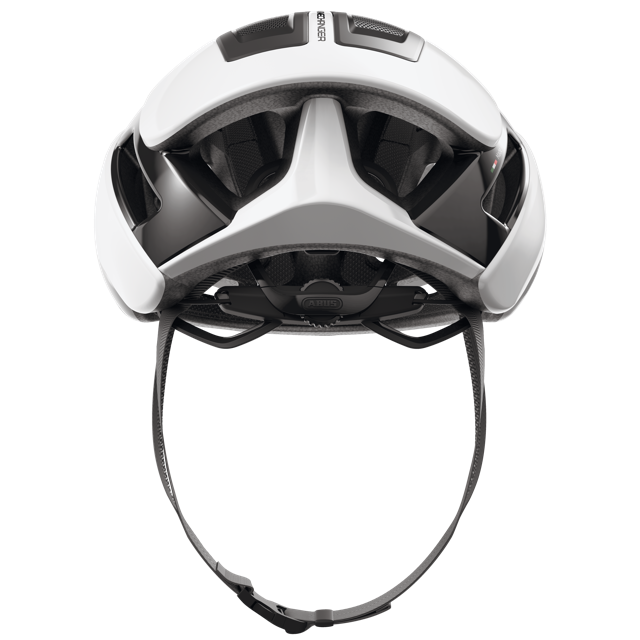 Load image into Gallery viewer, rear view of shiny white ABUS GameChanger 2.0 helmet #Color_Shiny White
