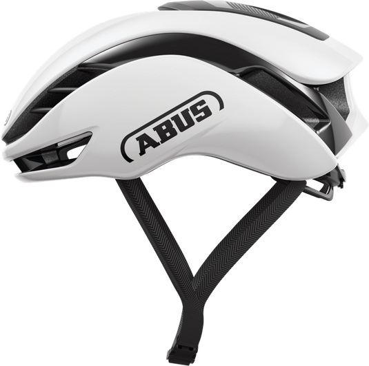 side view of shiny white ABUS GameChanger 2.0 helmet