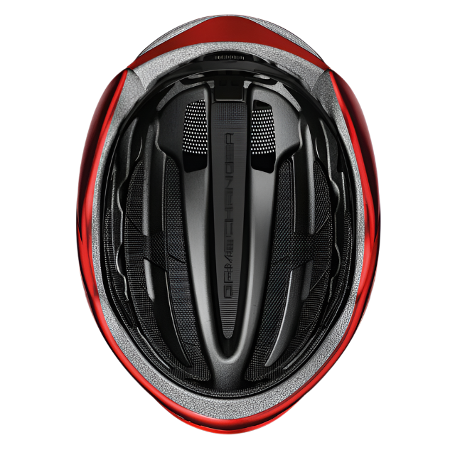 Load image into Gallery viewer, underside view of performance red ABUS GameChanger 2.0 helmet #Color_PERFORMANCE RED
