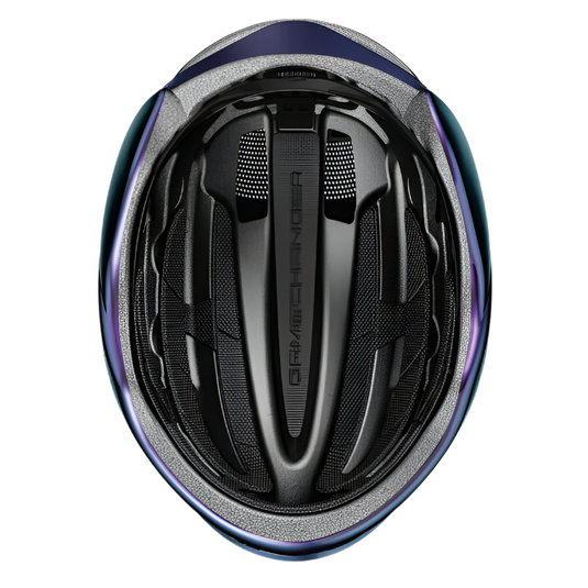 underside view of flip flop purple ABUS GameChanger 2.0 helmet