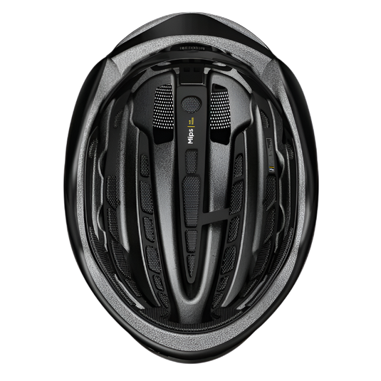 underside view of velvet black GameChanger 2.0 MIPS helmet.