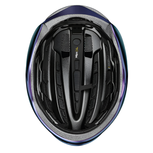 Load image into Gallery viewer, underside view of flip flop purple GameChanger 2.0 MIPS helmet.  #color_Flip Flop Purple
