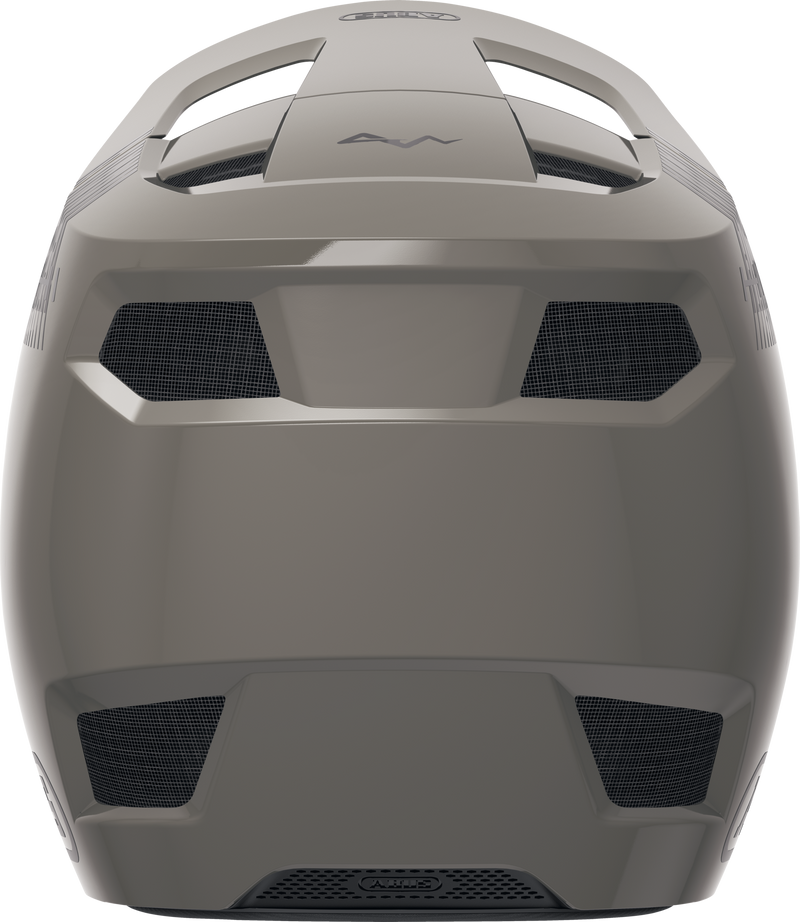 Load image into Gallery viewer, rear view of Gray helmet with mesh ventilation on a white background #color_dust grey
