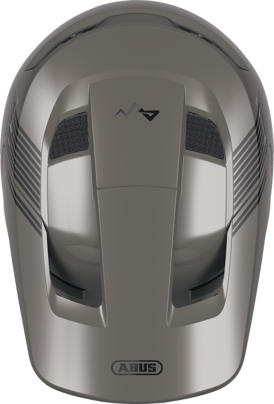 to view Gray helmet with ABUS logo on a white background