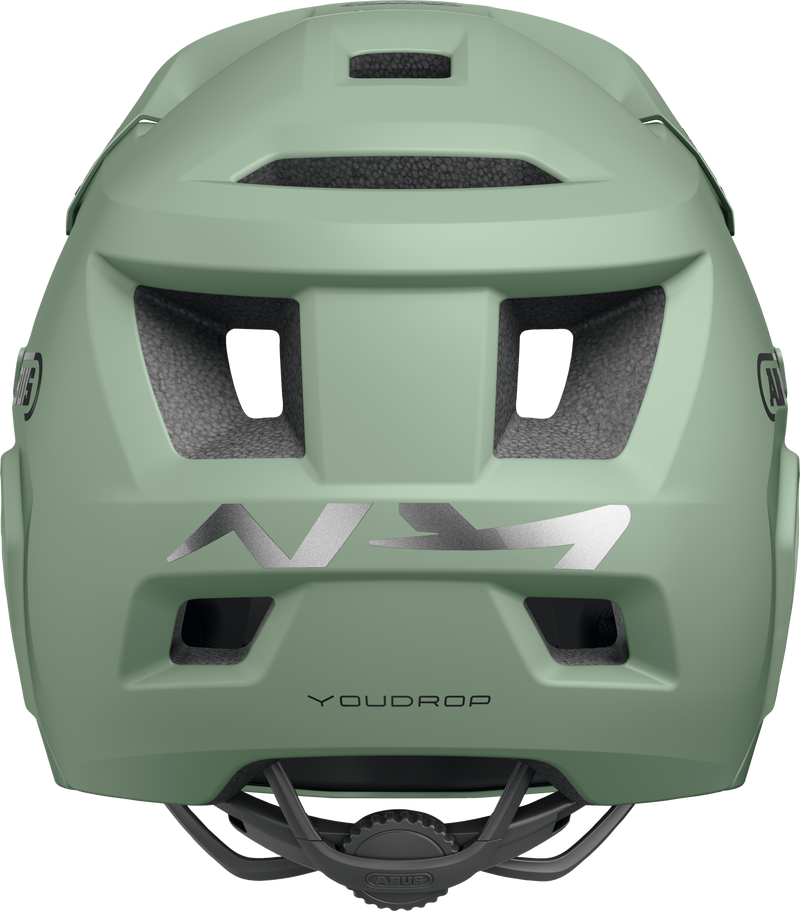 Load image into Gallery viewer, Green helmet with a brand logo on a white background #color_mist green
