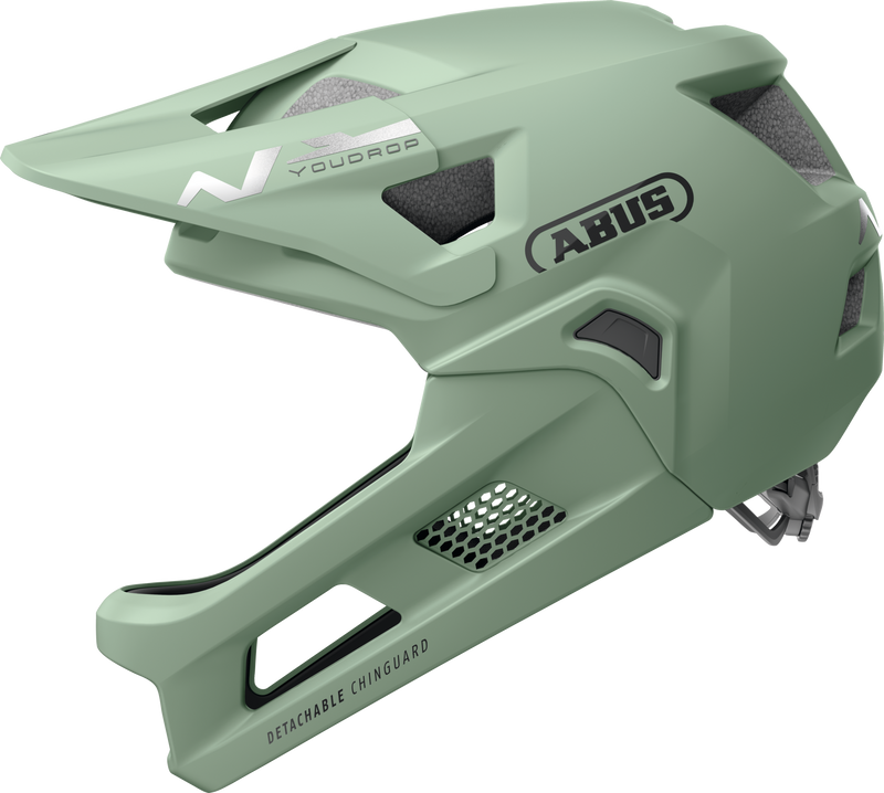 Load image into Gallery viewer, Green bicycle helmet with ABUS branding on a white background #color_mist green
