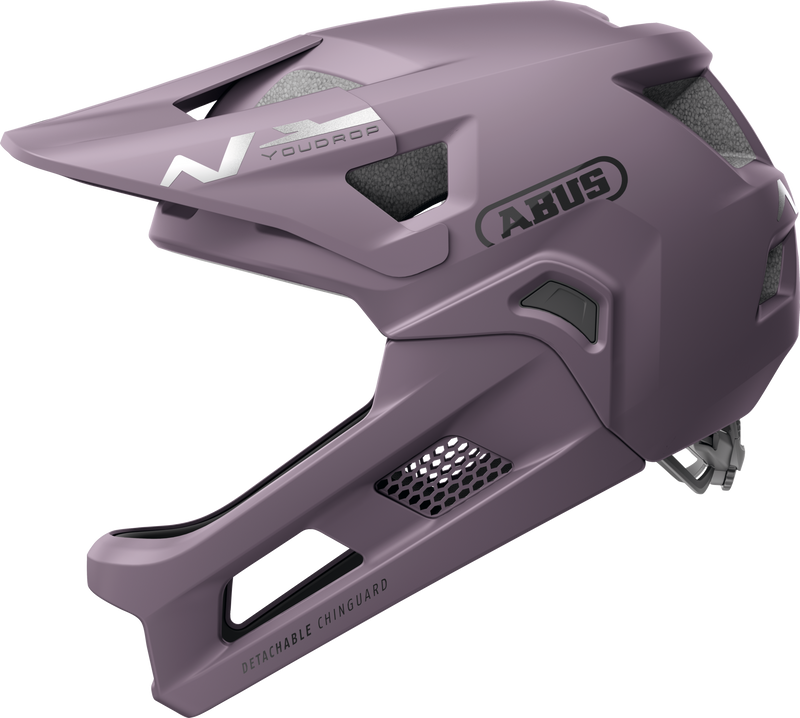 Load image into Gallery viewer, Purple bicycle helmet with ABUS branding on a white background #color_ash purple
