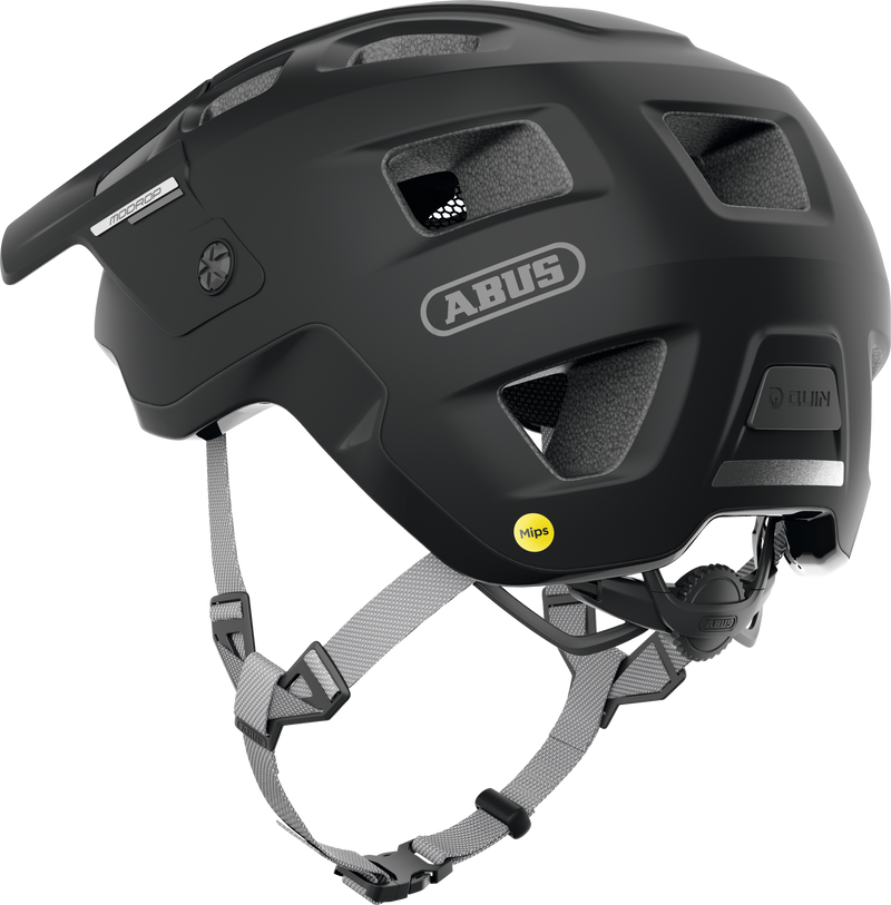 Load image into Gallery viewer, Black helmet with ABUS branding on a white background #color_muted black
