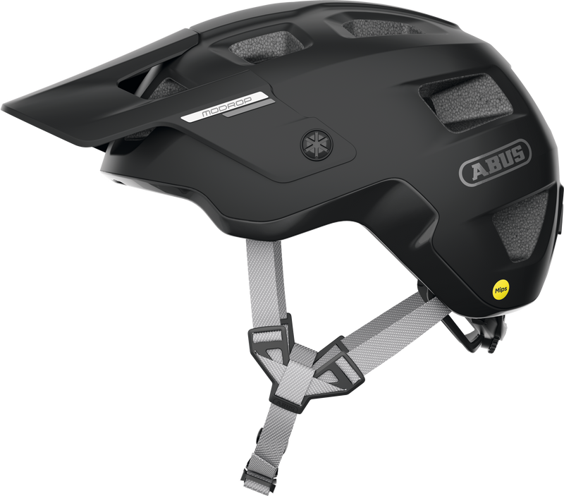 Load image into Gallery viewer, Black helmet with visible Abus branding on a white background #color_muted black

