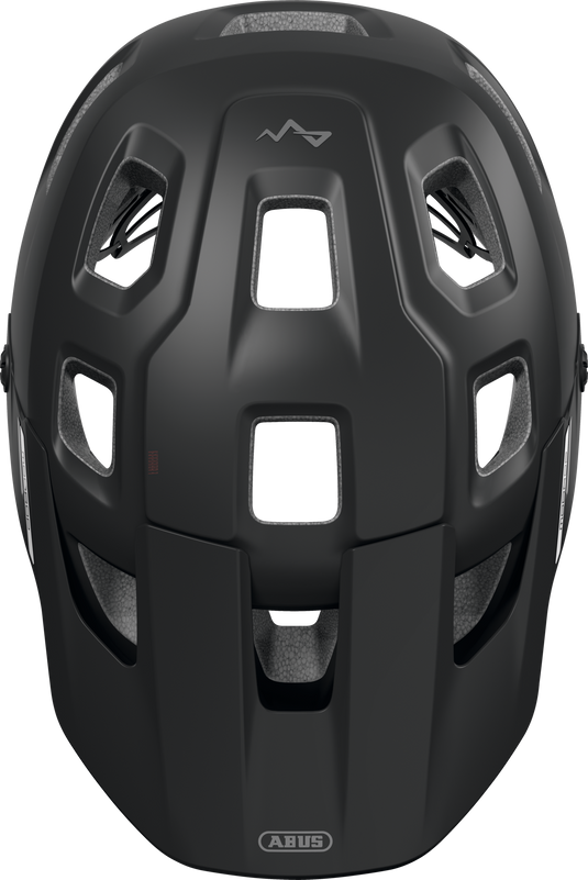 Black helmet with a brand logo on a white background