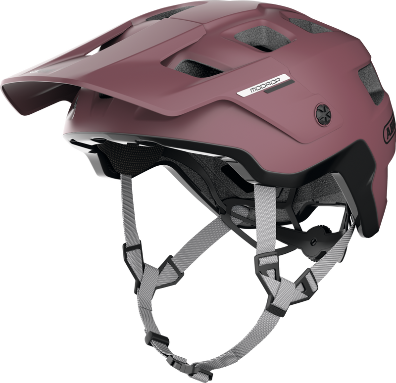Load image into Gallery viewer, Maroon helmet with gray straps on a white background #color_blush red
