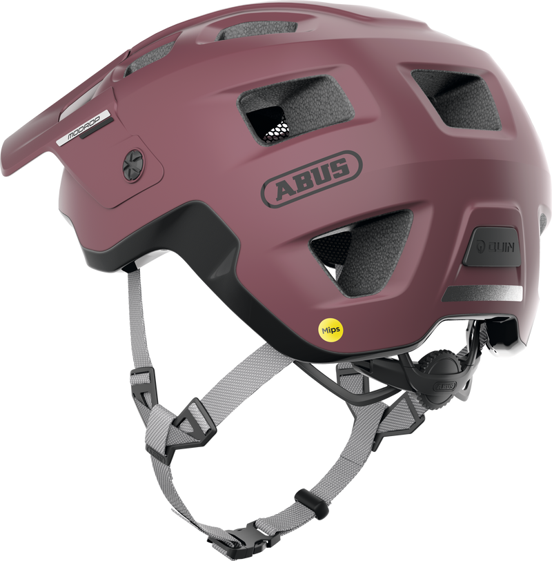 Load image into Gallery viewer, Maroon helmet with ABUS branding on a white background #color_blush red
