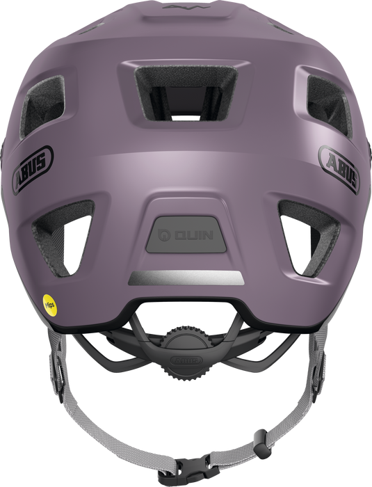 Purple helmet with visible branding on a white background