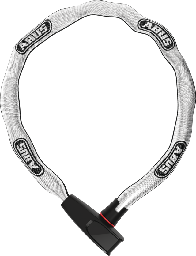 Load image into Gallery viewer, Silver Abus bicycle lock on a white background #color_reflective
