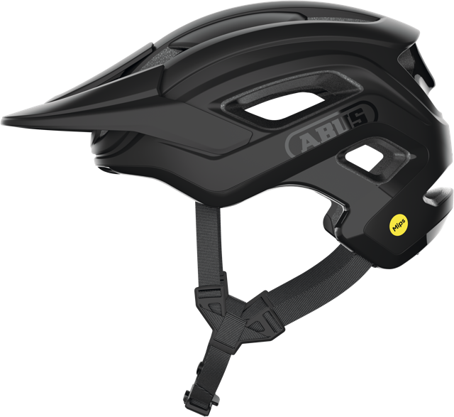 Load image into Gallery viewer, side view of velvet black ABUS CliffHanger MIPS Helmet #color_Velvet Black
