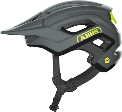 side view of concrete grey ABUS CliffHanger MIPS Helmet 