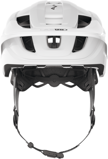 Load image into Gallery viewer, front view of shiny white ABUS CliffHanger MIPS Helmet #color_Shiny White
