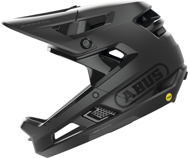 side view of velvet black ABUS AirDrop MIPS helmet 