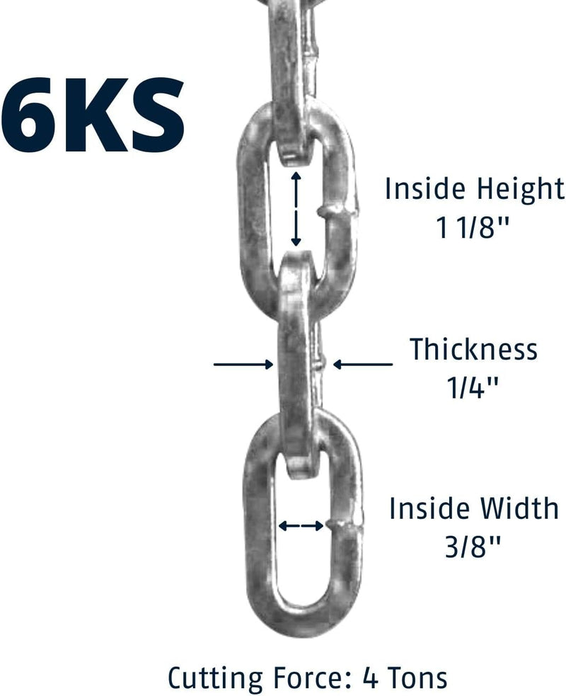 Load image into Gallery viewer, 6mm thick chain with protective sleeve dimensions
