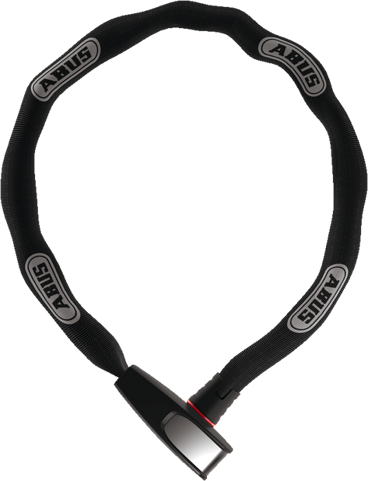 Black ABUS chain lock on a white background
