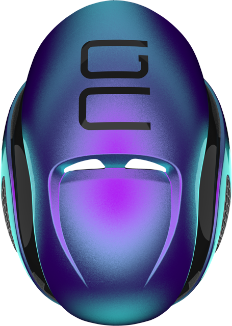 Load image into Gallery viewer, top view of flip flop purple GameChanger helmet #color_Flip Flop Purple
