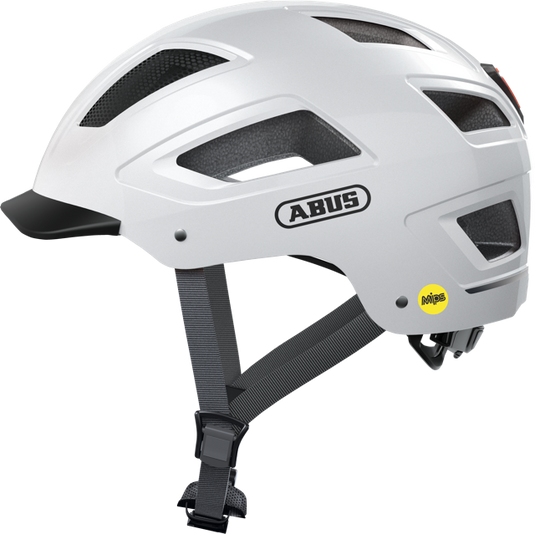 side view of polar white Hyban 2.0 MIPS helmet