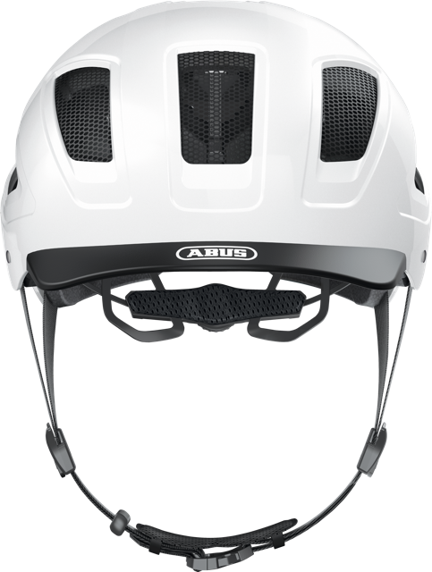 Load image into Gallery viewer, front view of polar white Hyban 2.0 helmet #color_polar white

