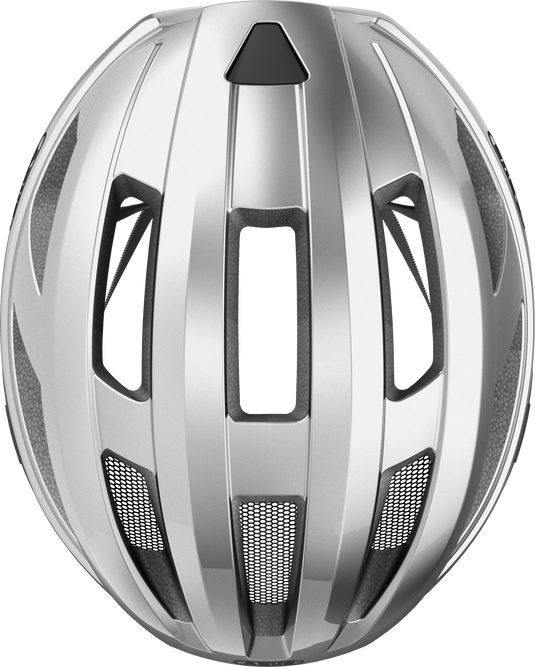 top view of gleam silver Macator MIPS