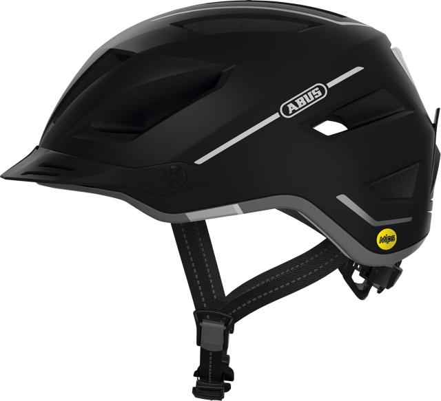 side view of velvet black ABUS Pedelc 2.0 MIPS helmet 