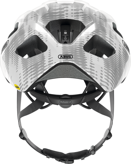 rear view of gleam silver Macator MIPS