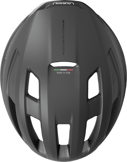 Top view of velvet black ABUS PowerDome MIPS helmet