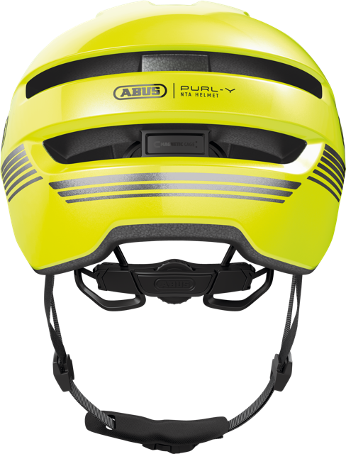 Load image into Gallery viewer, rear view of signal yellow PURL-Y helmet #color_signal yellow
