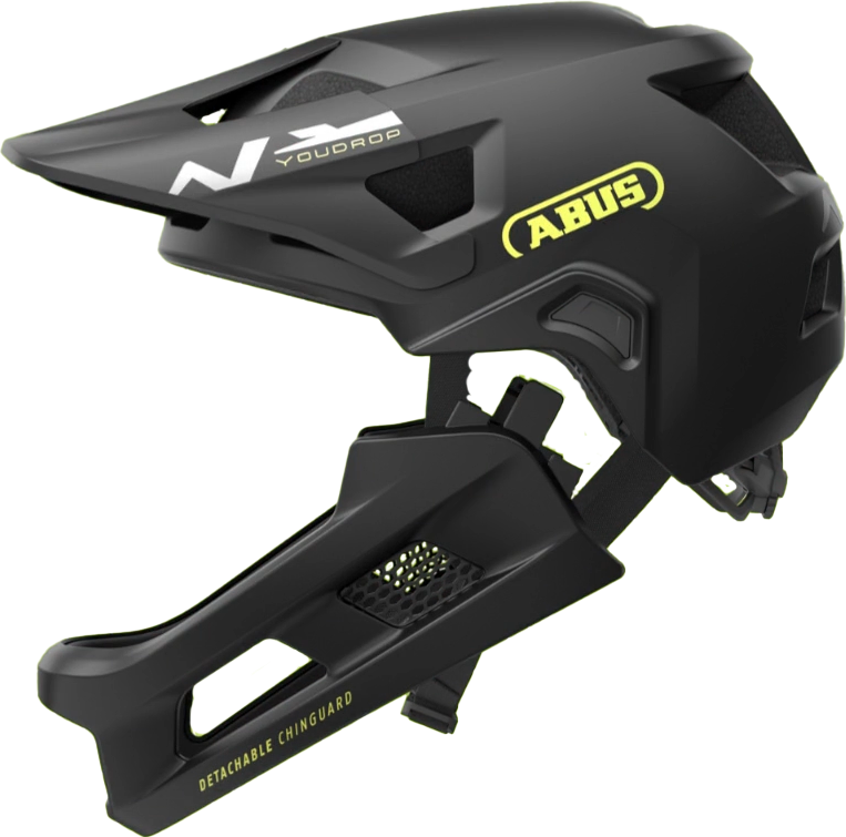 Load image into Gallery viewer, chinguard detached from velvet black ABUS YouDrop FF #color_Velvet Black
