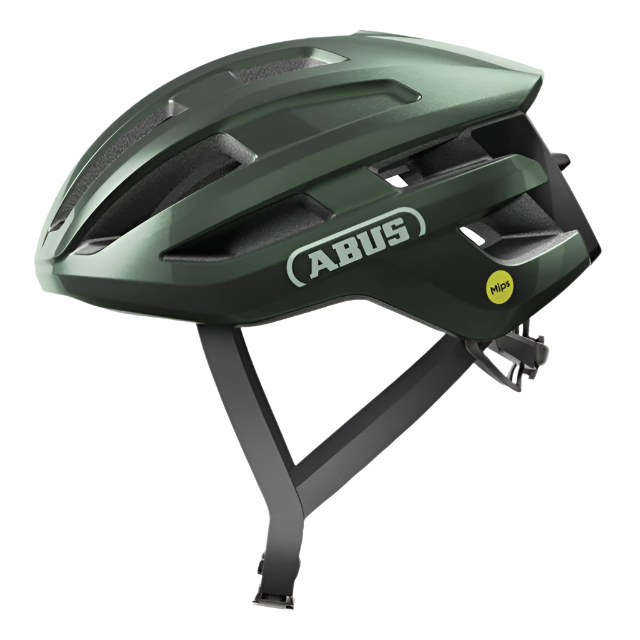 Load image into Gallery viewer, Side view of Moss Green ABUS PowerDome MIPS #color_moss green
