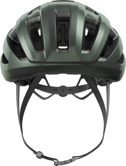 Front view of Moss Green ABUS PowerDome MIPS