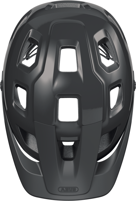 top view of shiny  black ABUS MoTrip MIPS helmet